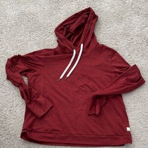 Vuori Maroon Halo Hoodie with White Drawstrings
